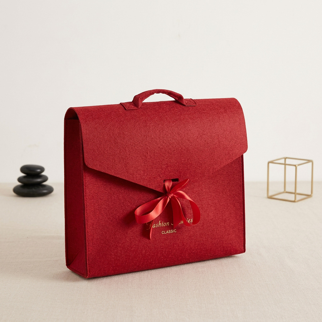 New Felt Tote Bag Wholesale Handbag Thickened Solid Pattern Corporate Team Building Business Gift Customizable