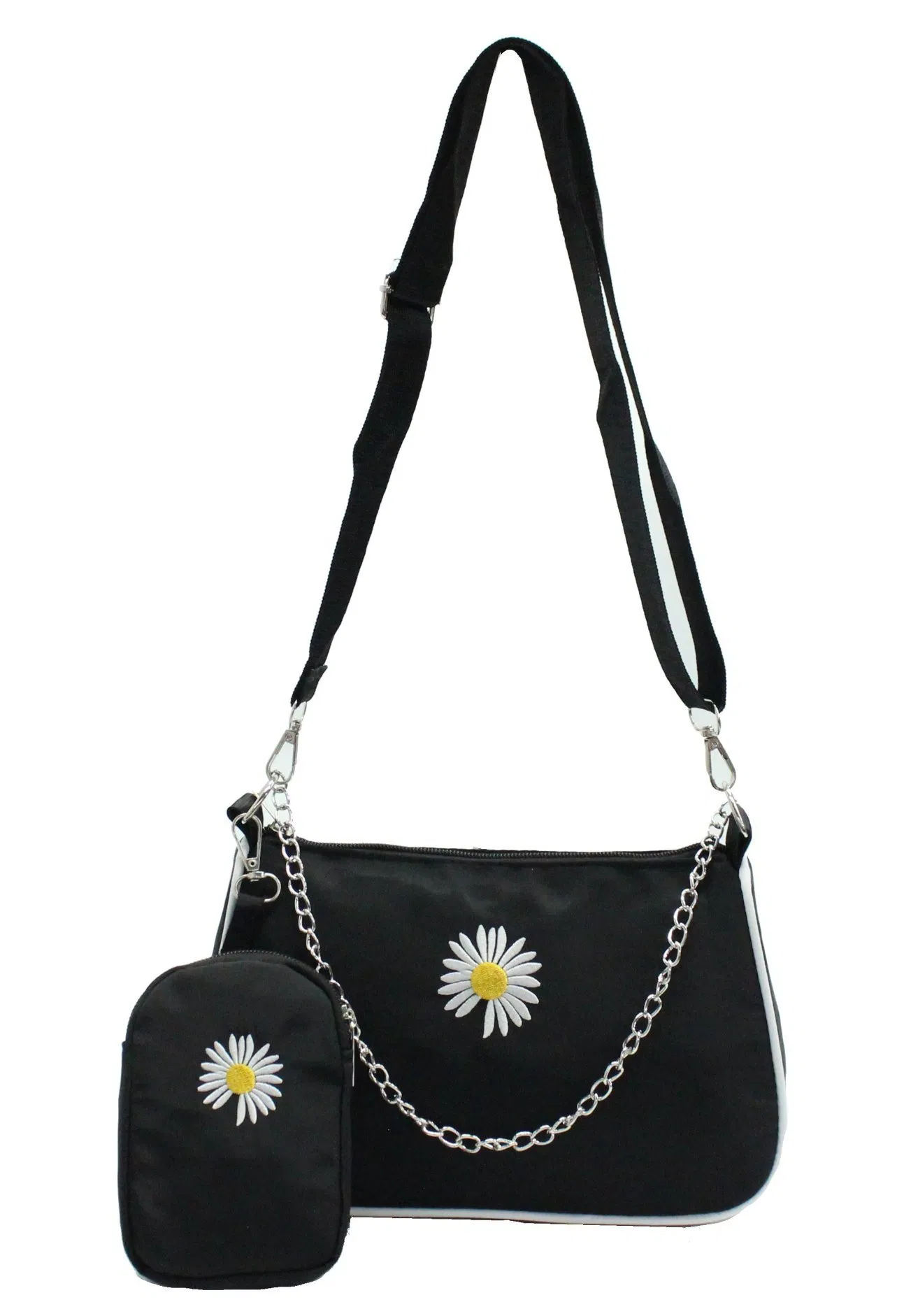 New Fashion Women Crossbody Handbag with Daisy Flower Pattern Shoulder Bag