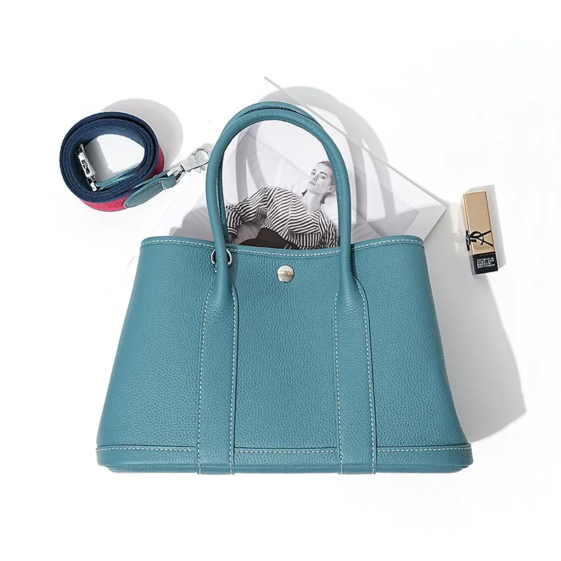 Botanical Inspired Leather Tote Bag Detail