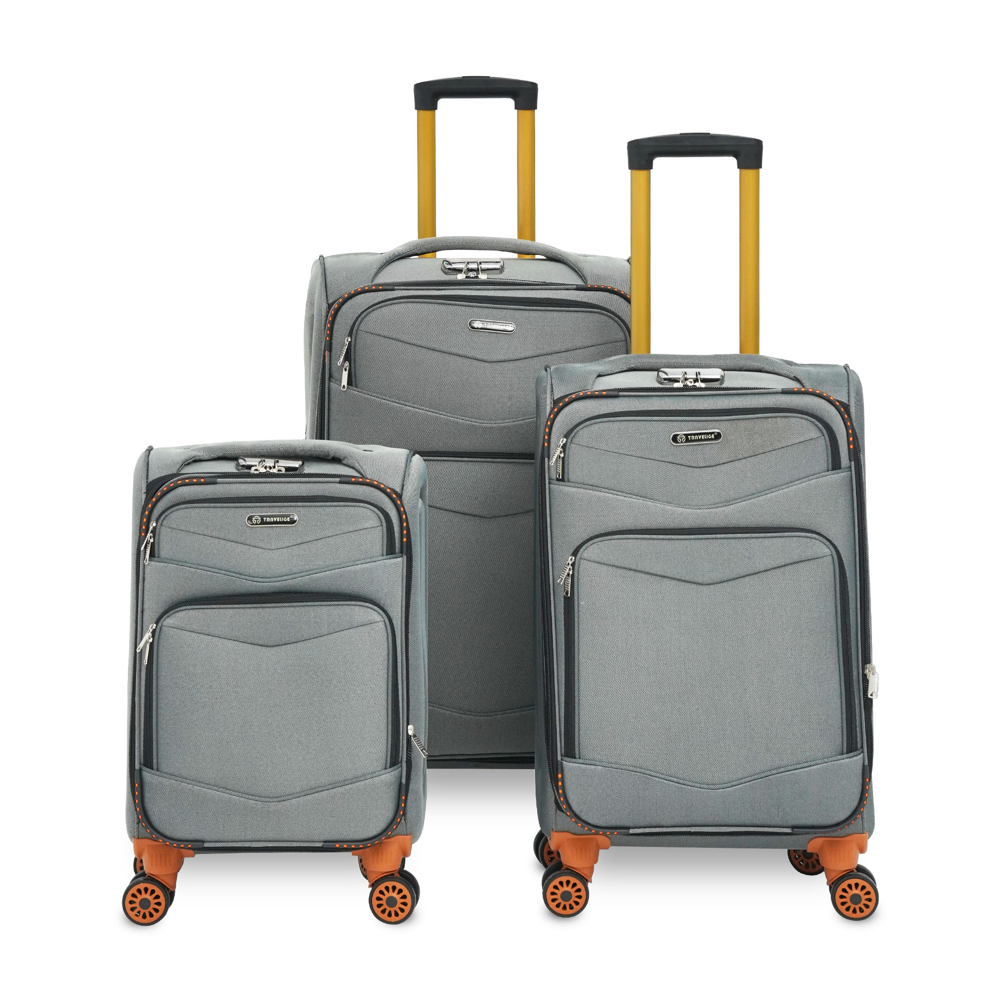 Travel Trolley Suitcase Collection Lightweight Combination Lock 4-Wheel Spacious Compartments Smooth Wheel Base Luggage Set
