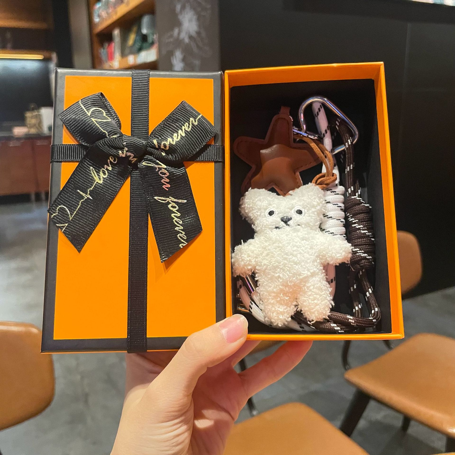 Designer New Cartoon Bear Plush Keychain High-End Bag Charm Women's Bag Decoration Accessories Cute Bear Keychain