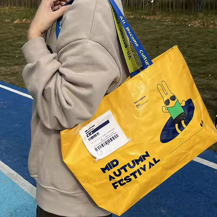 Recycled Bag Pp Woven Tote Laminate Custom Reusable Plastic Shopping Bag With Logo Polypropylene Tote Waterproof Grocery Bag