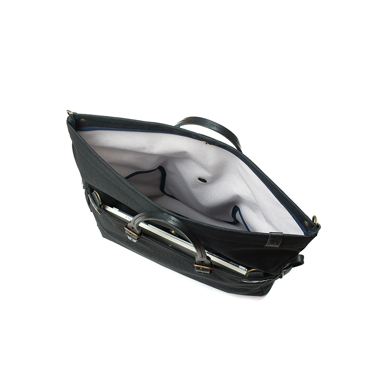 Stylish Black Waterproof Canvas Tote Bag for Business Professionals