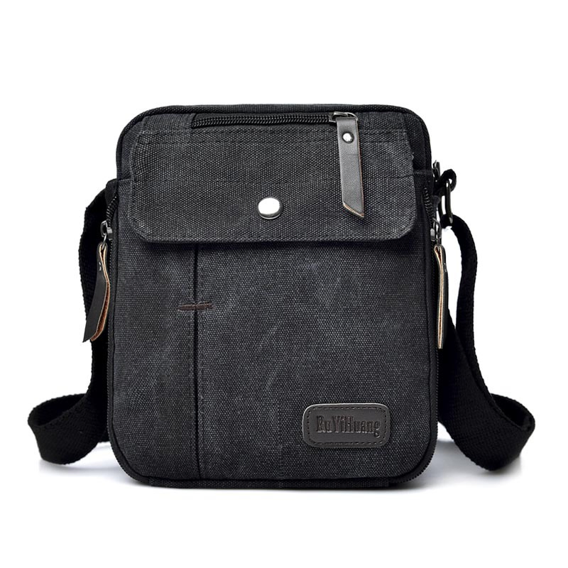 Xianghui Fashion Men Casual Small Crossbody Trendy Canvas Shoulder Men Outdoor Multi Compartment Travel Bag