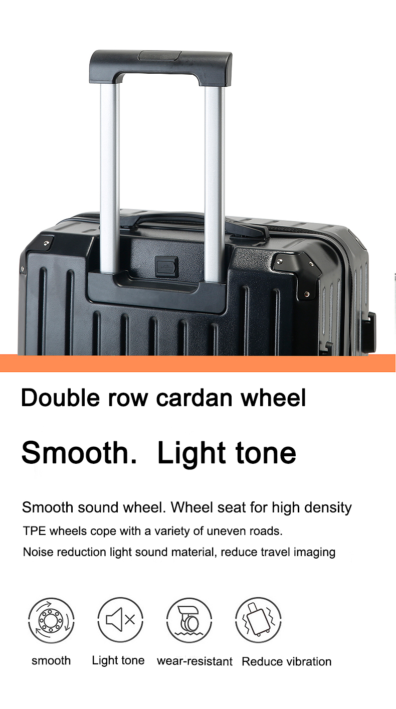 Durable 3-Piece Luggage Sets Collection: Zipper Closure + Anti-Theft Lock + Convenient Cup Holder Trolley Bag