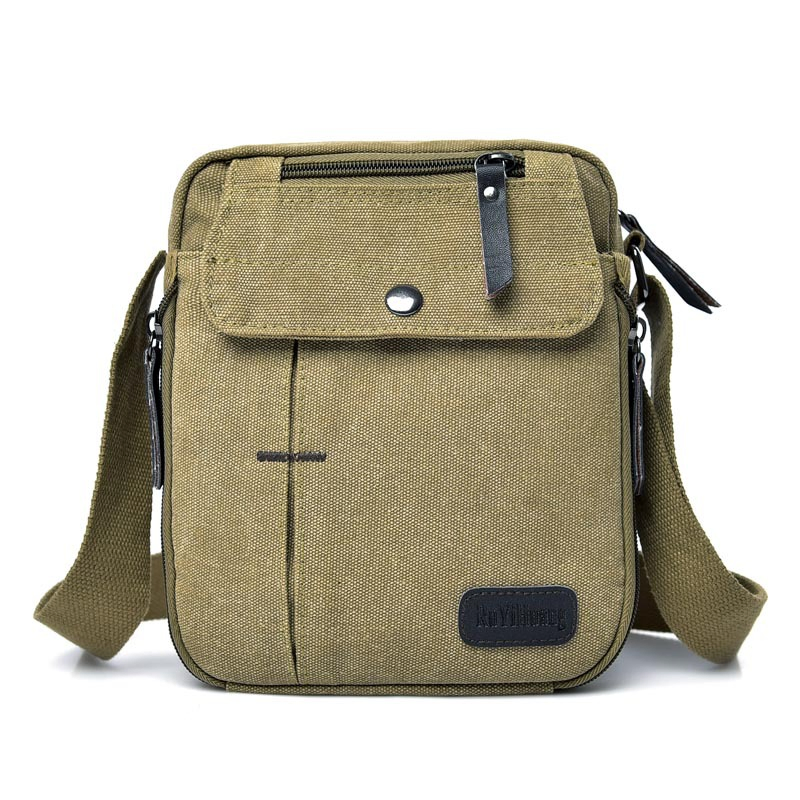 Xianghui Fashion Men Casual Small Crossbody Trendy Canvas Shoulder Men Outdoor Multi Compartment Travel Bag
