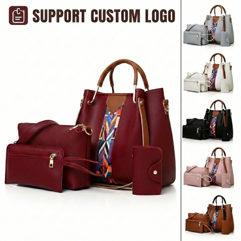 Genuine Leather Handbag Manufacturer Factories Custom Wholesale OEM/ODM Low MOQ Real Cowhide Wide Strap Bucket Bag Set of 3