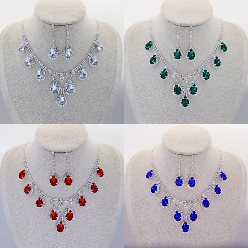 YL European American Women's Fashion Jewelry Sets Hot-Selling Exquisite Necklace and Earrings Bridal Dress Accessories