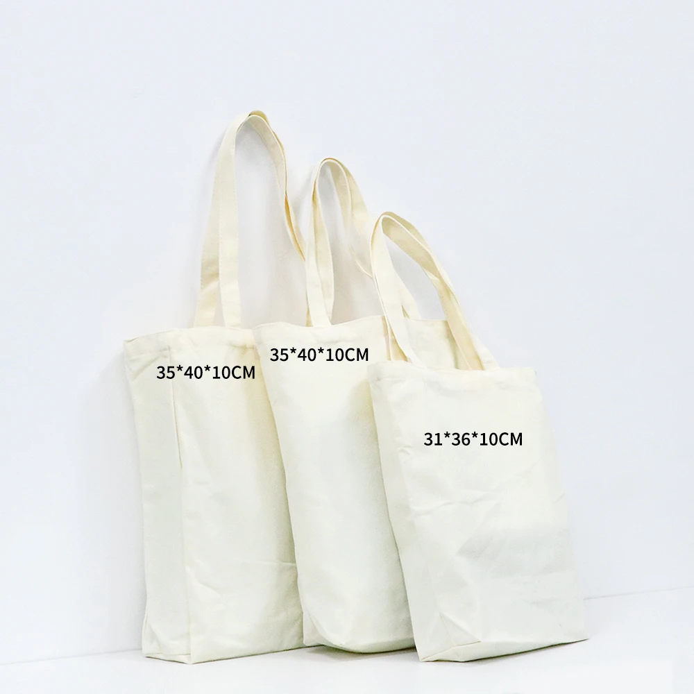 Customizable Solid Color Plain Cotton Canvas Tote Shoulder Bag Reusable Personalized Beach Shopping Bag with Logo Pattern
