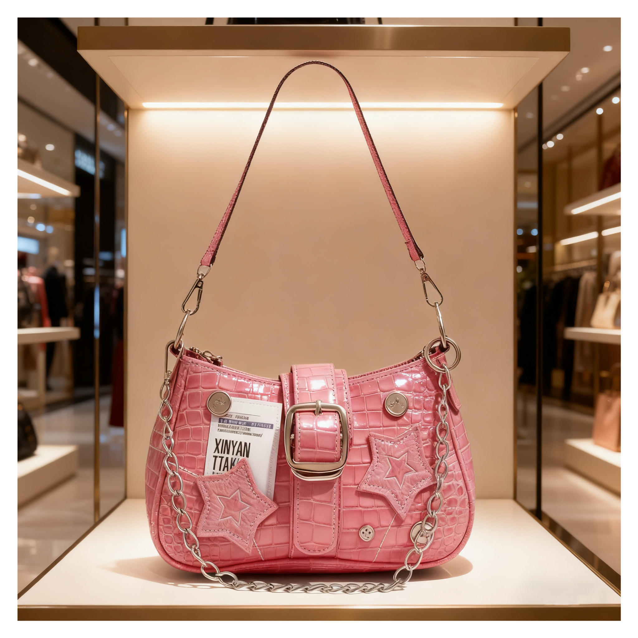 Custom Logo Free Sample OEM Denim Crescent Shoulder Bags Fashion Underarm Bag For Women Cute Canvas Crossbody Chain Bag