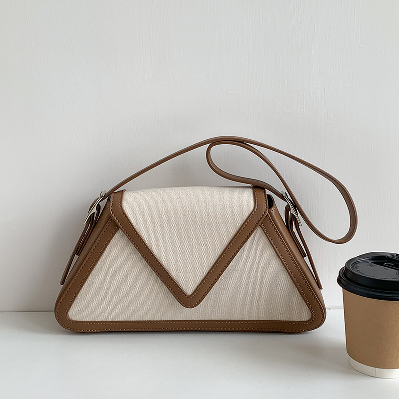 Women'S Canvas Bags Ladies Fashion Crossbody Pu Leather Handbags Simple Korean Leather Hand Shoulder Bag