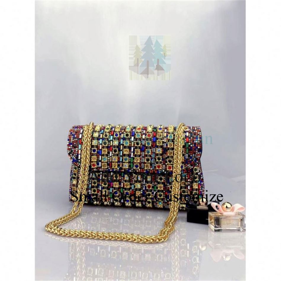 Handbag Manufacturer, OEM ODM Wholesale Bag Factories, Clutch Bag with Rhinestone Stud and Tassel Fringe Lady Handbag
