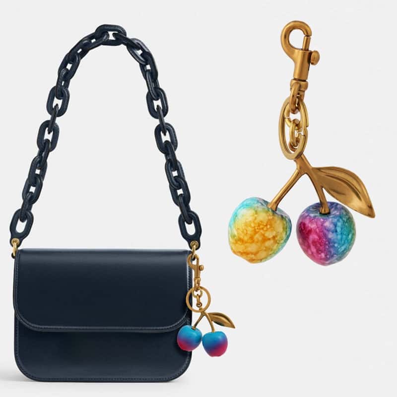 New Style Wholesale Bulk Chain Cherry Pendant Ornaments Women's Bag Key Decoration Alloy Tide Accessories for Purses and Bags