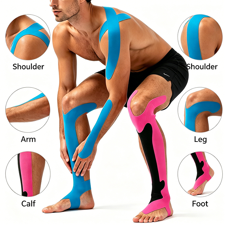 Custom Private Label Kinesiology Muscle Tape Precut - Waterproof Cotton Sports Recovery Tape Factory Price Free Packaging