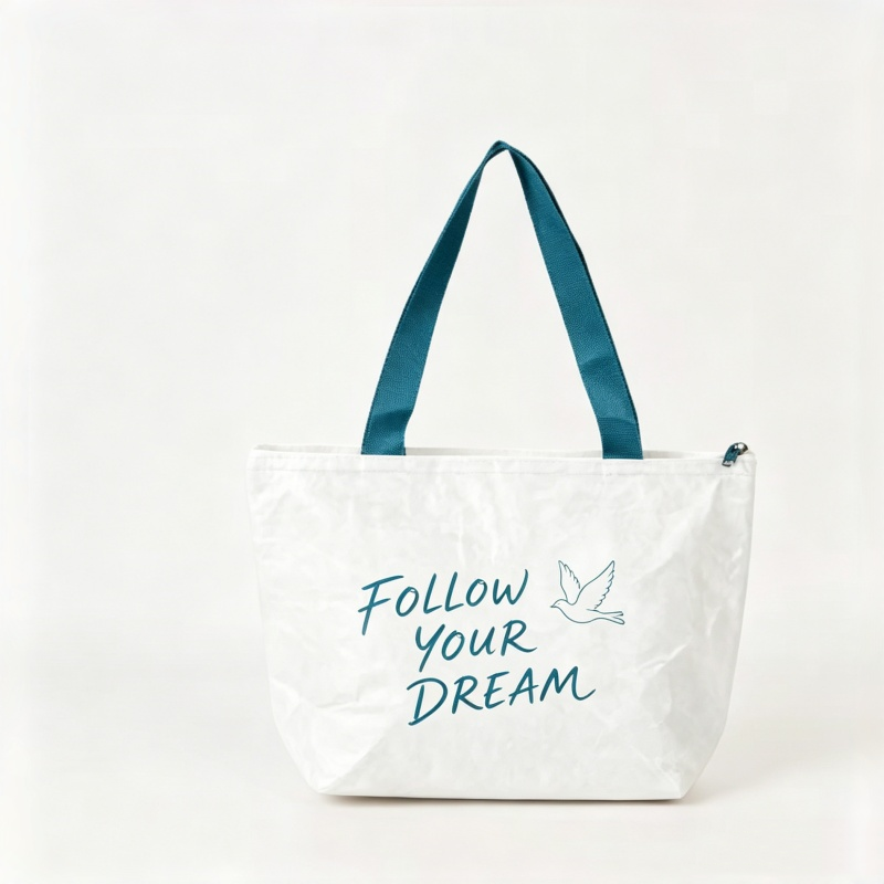 Dupont Tyvek Fashion Cartoon Medium Shopping Gift Bag Polyester Lined Sustainable Paper Bag for Cosmetic Custom Logo Available