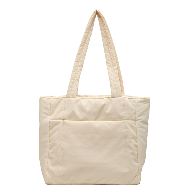Custom Wholesale Women Lightweight Canvas Puffer Tote Bag Large Capacity Padded Shoulder Handbag Manufacturer OEM ODM