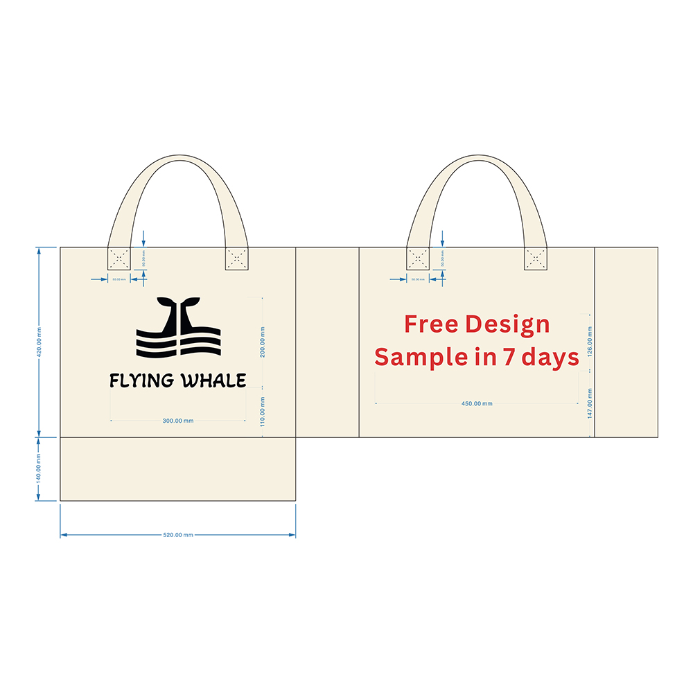 Wholesale Custom Printed Logo Giant Reusable Canvas Tote Bag with Women Original Rope Handle for Grocery Shopping