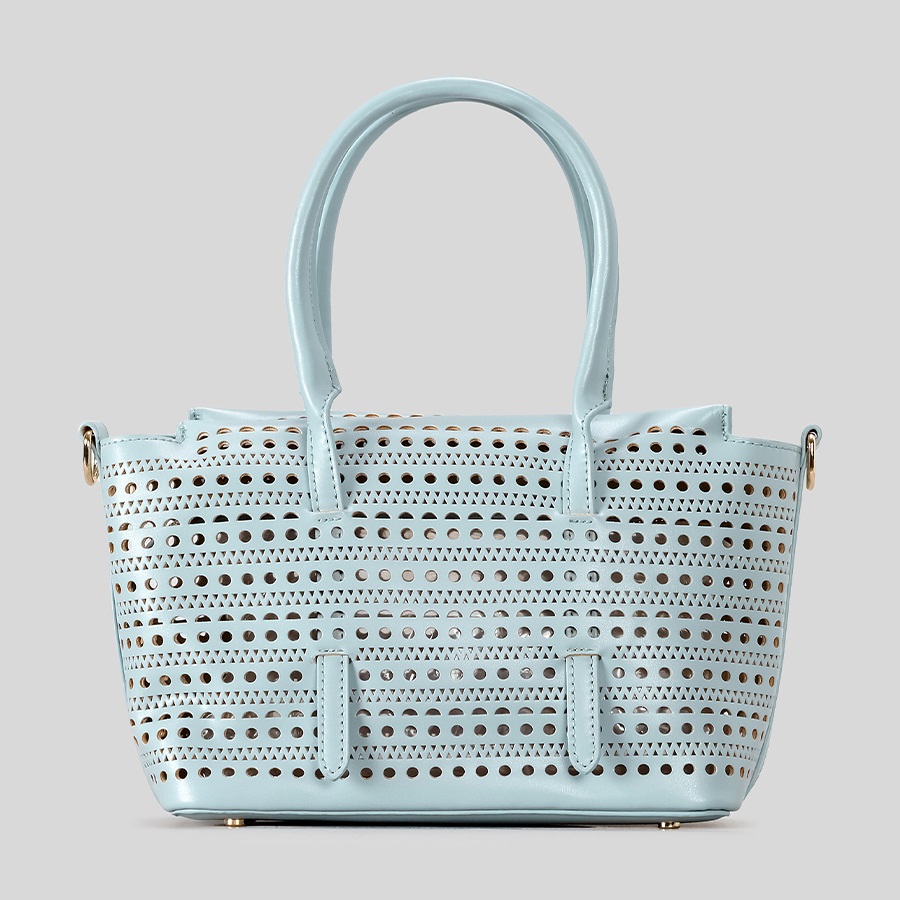 Large Capacity Fashion Women Soft PU Leather Tote Shoulder Bag Classic Ladies Daily Hollow PU Leather Handbag Travel Collection