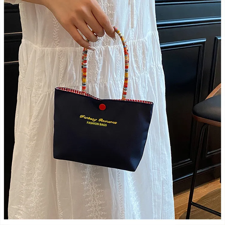 Cute Solid Color Gift Bag Phone Bag Small Handheld Bag Portable Versatile Color Block Touch up Practical Outing Souvenir Bag