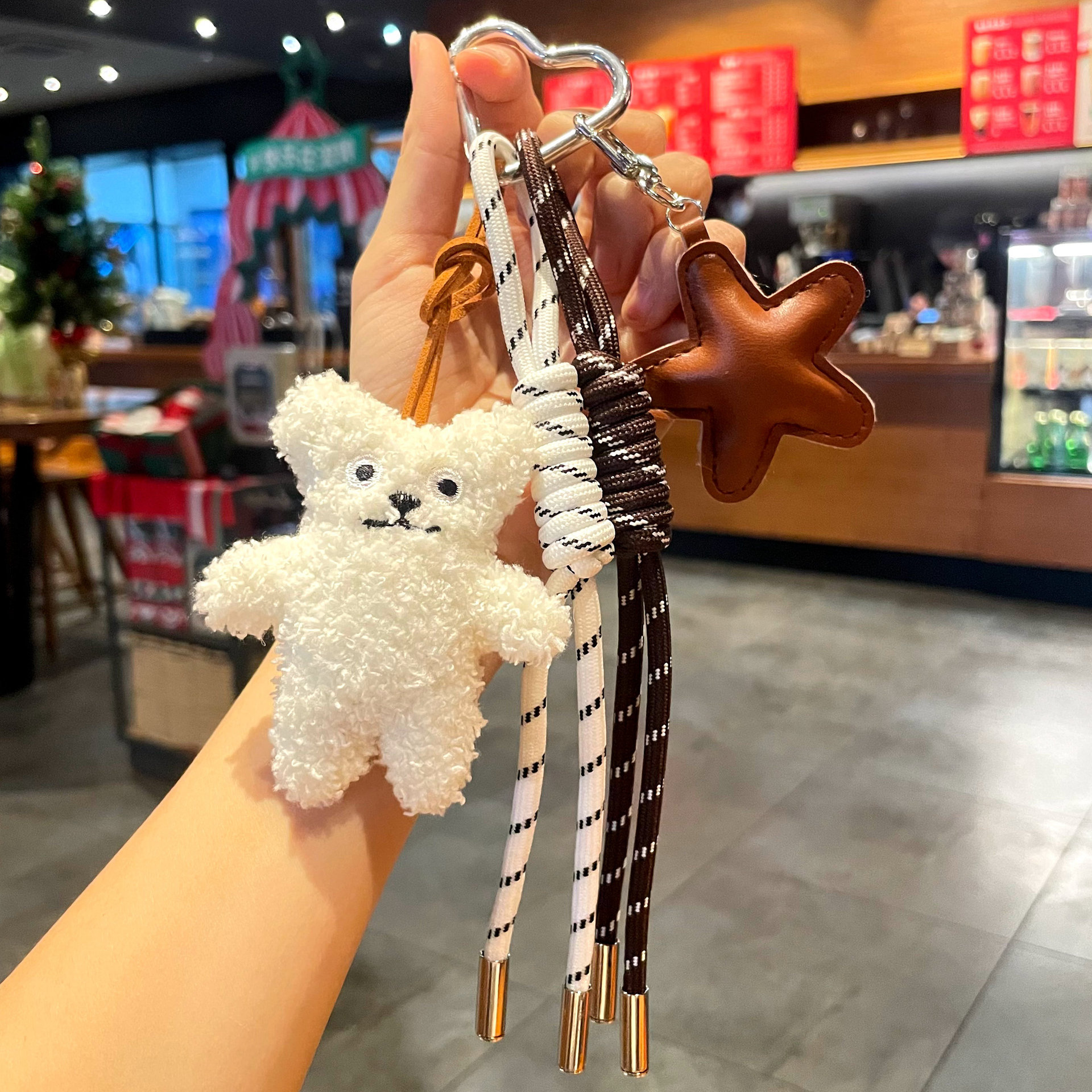 Designer New Cartoon Bear Plush Keychain High-End Bag Charm Women's Bag Decoration Accessories Cute Bear Keychain