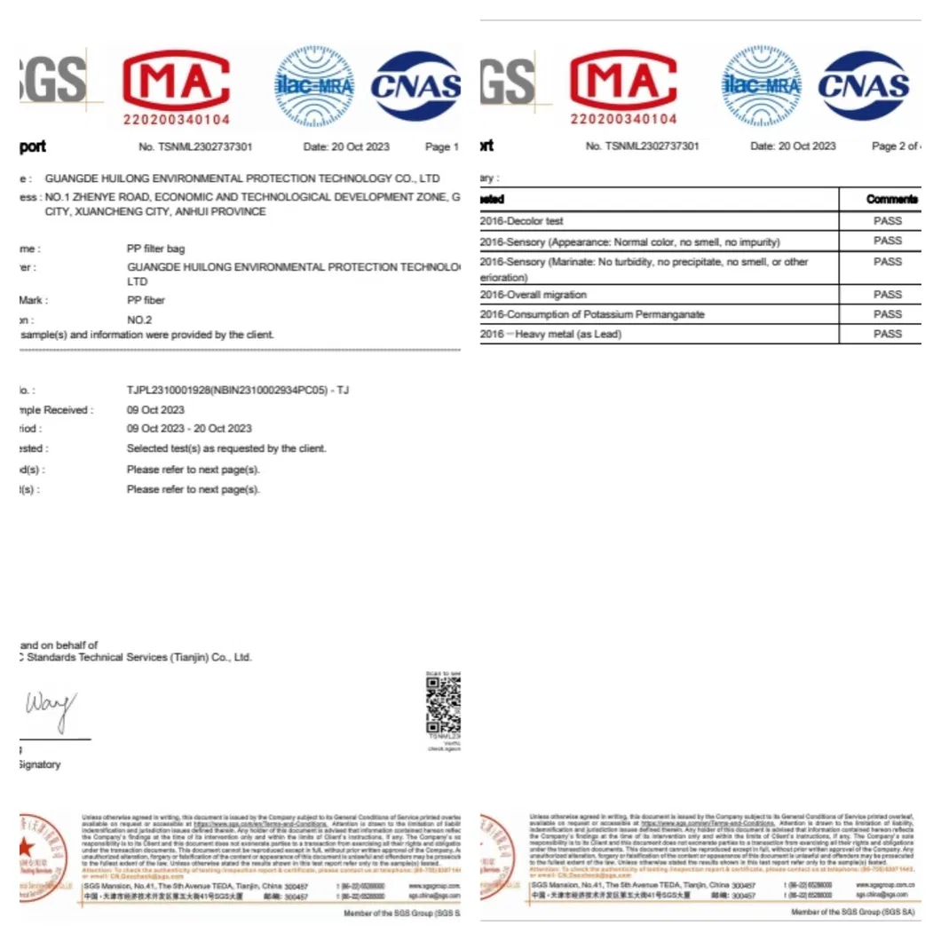 Quality Standard Compliance Cert