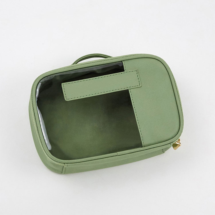 New Hot Sale Travel Makeup Bag Small RPET PVC PU Vegan Leather Cosmetic Pouch Waterproof Wash Bag for Women