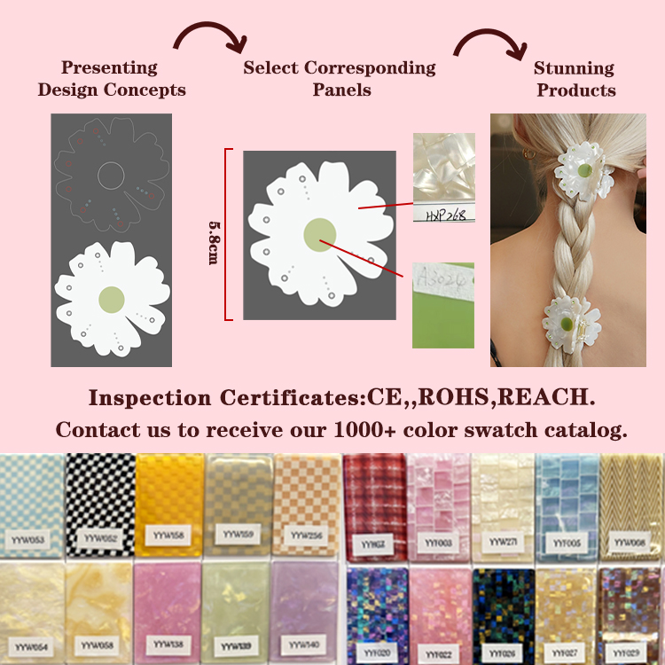 YIYI Personalized Custom-made Acetate Hair Clips, Various Claw Clips, Hair Ornaments, And Hairpins Based On Your Designs.