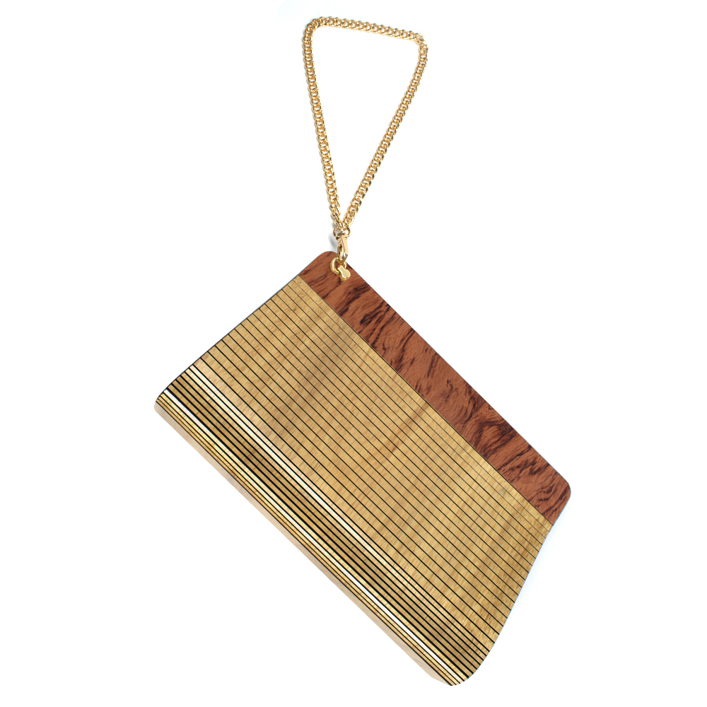 Customized Luxury Wooden Women's Handbags with Chains Trending Fashion Open Closure Type Private Label Online Retailer