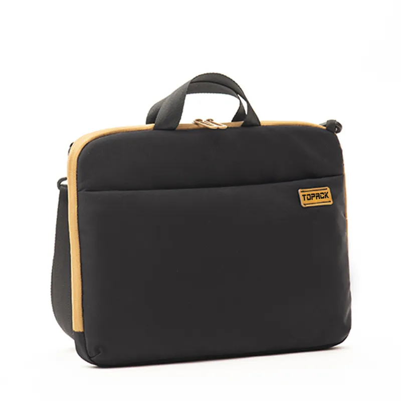 Large Capacity Black Twill Ladies Briefcase Detail 2