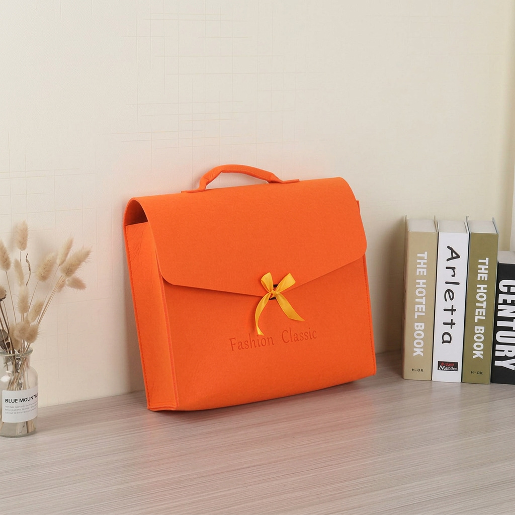 New Felt Tote Bag Wholesale Handbag Thickened Solid Pattern Corporate Team Building Business Gift Customizable