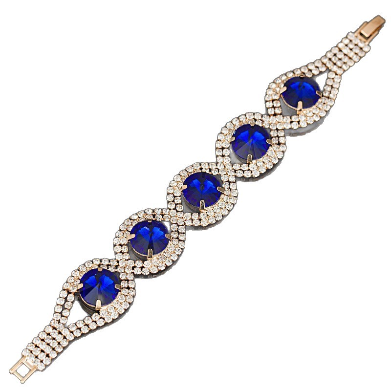 European American Trend Open Bangles Japanese Korean Zinc Alloy Inlaid Diamond Crystal Rhinestone Women's Jewelry Accessories