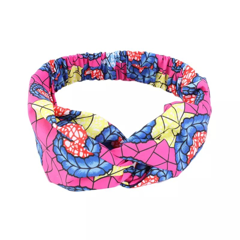 Custom Vintage Pattern Ethnic Wide Hairband Women Headband Elastic Sport Print Hair Accessories