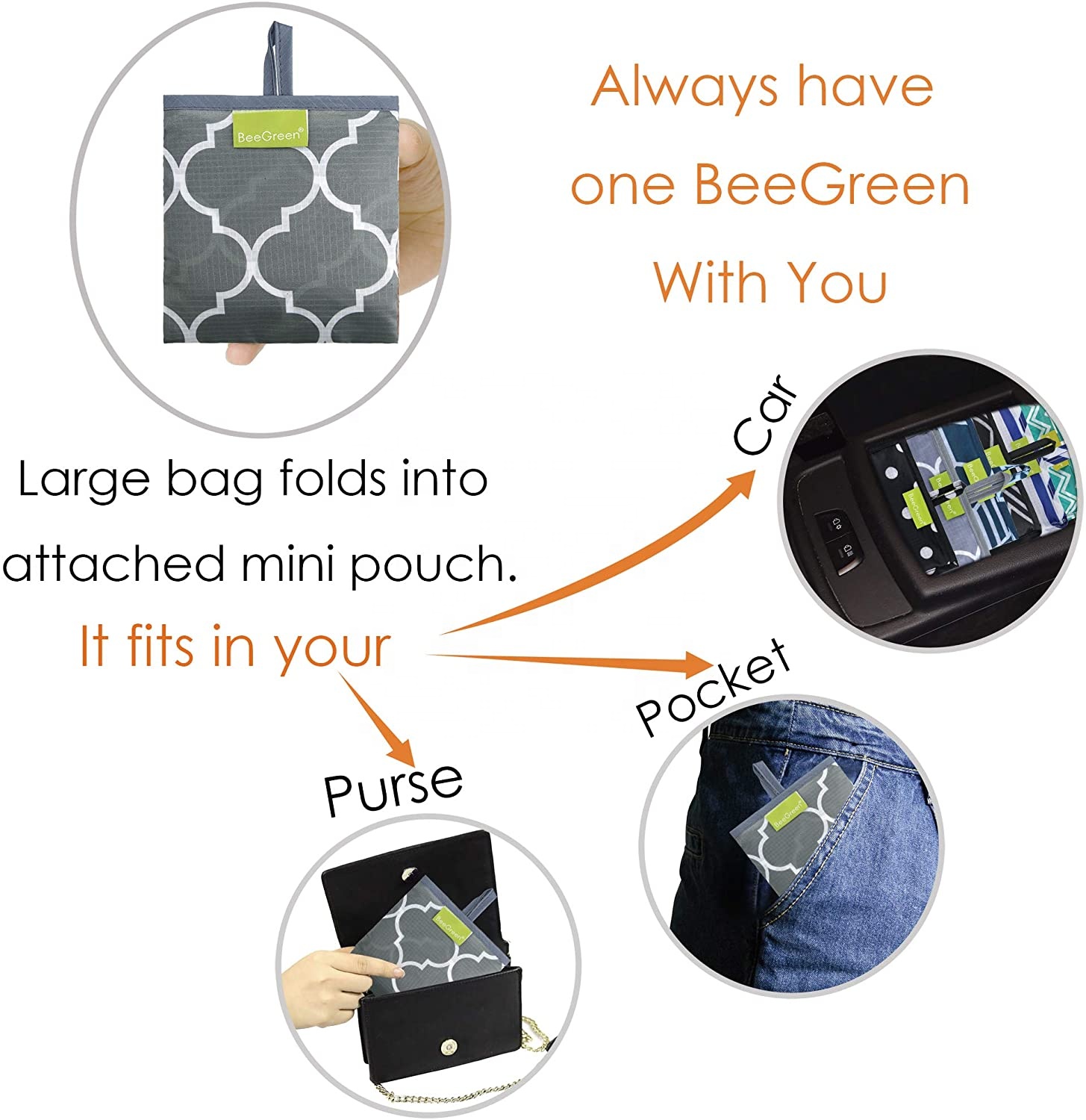 Accept OEM and ODM Factory 210D Oxford Fabric Foldable Shopping Bag with Pouch