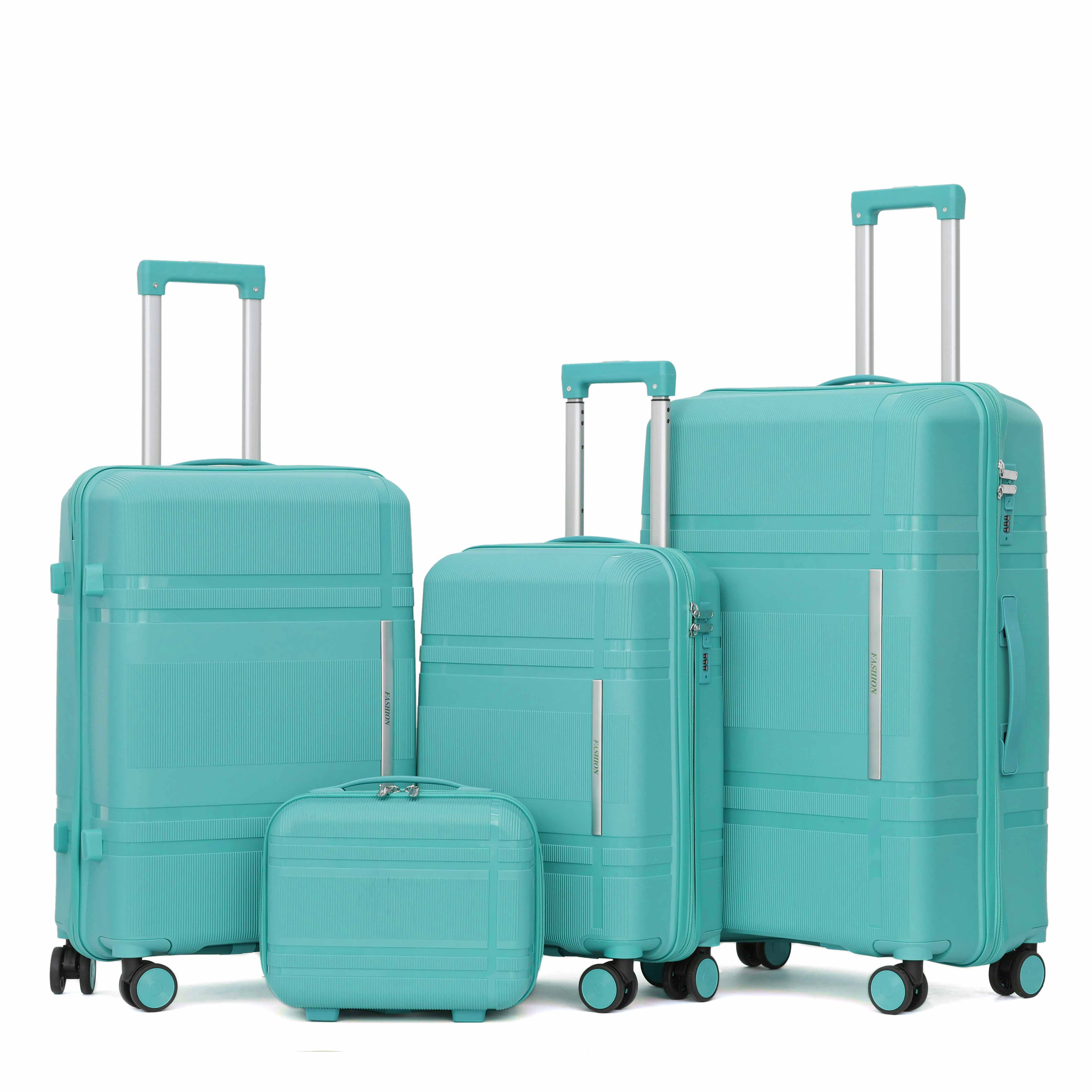 Unisex PP Luggage Sets 20'' 24'' 28'' Hard Shell Spinner 3-Piece Outdoor Travel Collection. Big Capacity Waterproof Luggage Sets