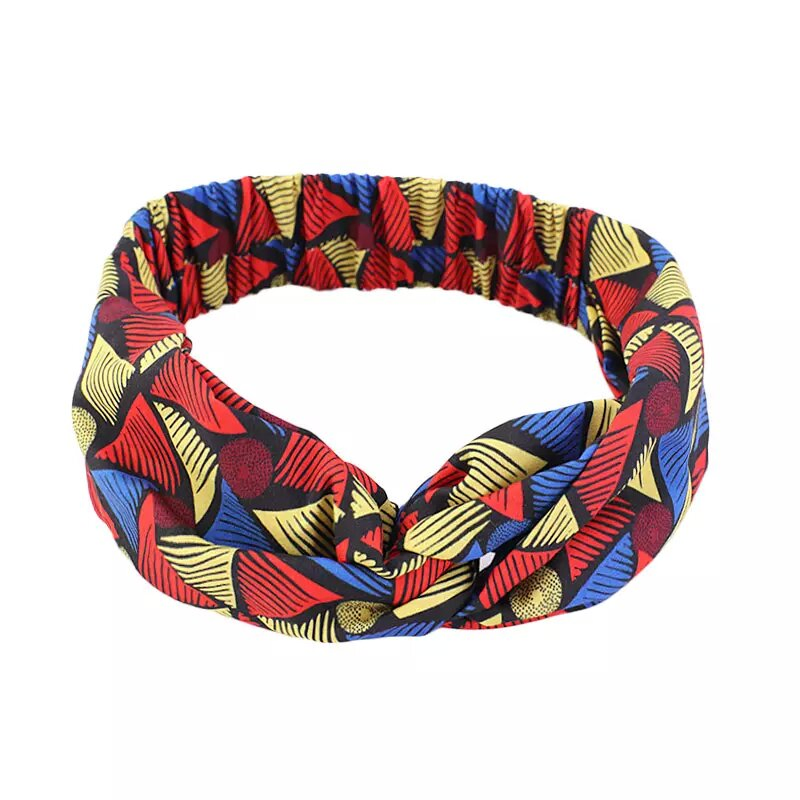 Custom Vintage Pattern Ethnic Wide Hairband Women Headband Elastic Sport Print Hair Accessories