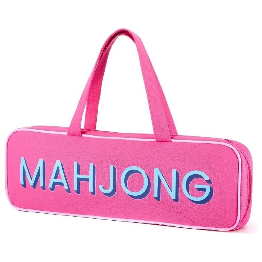 Custom Wholesale Women Canvas Handbag Novelty Mahjong Print Large Rectangular Tote Bag Ladies Travel Purse Manufacturer OEM