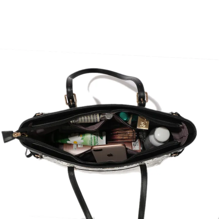 PU Leather Tote Shoulder High Quality Fashion Lurxury Vegan Material Ladies Bag