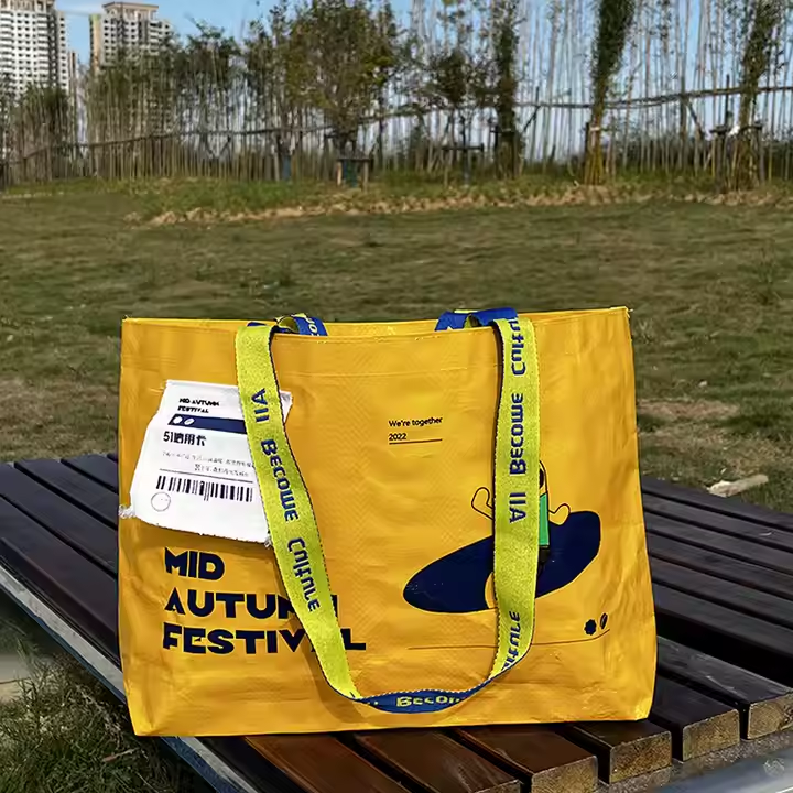 Recycled Bag Pp Woven Tote Laminate Custom Reusable Plastic Shopping Bag With Logo Polypropylene Tote Waterproof Grocery Bag