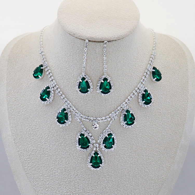 YL European American Women's Fashion Jewelry Sets Hot-Selling Exquisite Necklace and Earrings Bridal Dress Accessories