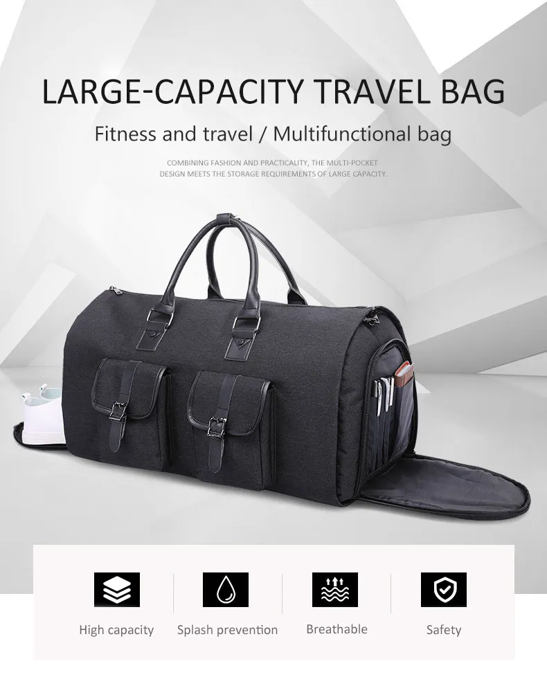 Stylish Black Men's Business Travel Bag for Professionals