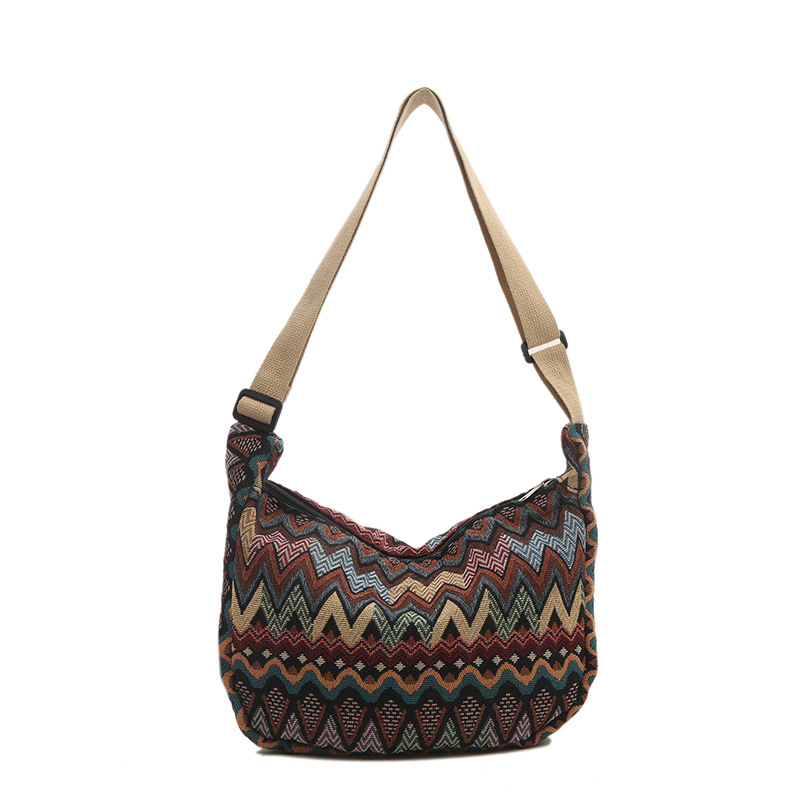 Xianghui Crossbody Bag Women Large Capacity Canvas Shoulder Bag Versatile University Student Commute Bag Dumpling Bag