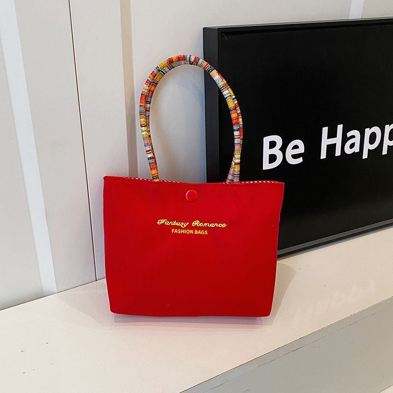 Xianghui Cute Solid Color Gift Bag Phone Bag Small Handheld Bag Portable Versatile Color Block Touch up Practical Outing Souvenir Bag