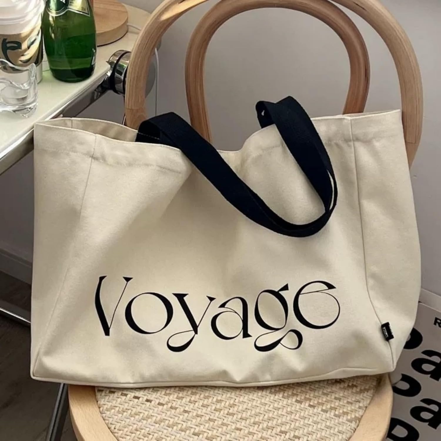 Wholesale Custom Printed Logo Giant Reusable Canvas Tote Bag with Women Original Rope Handle for Grocery Shopping