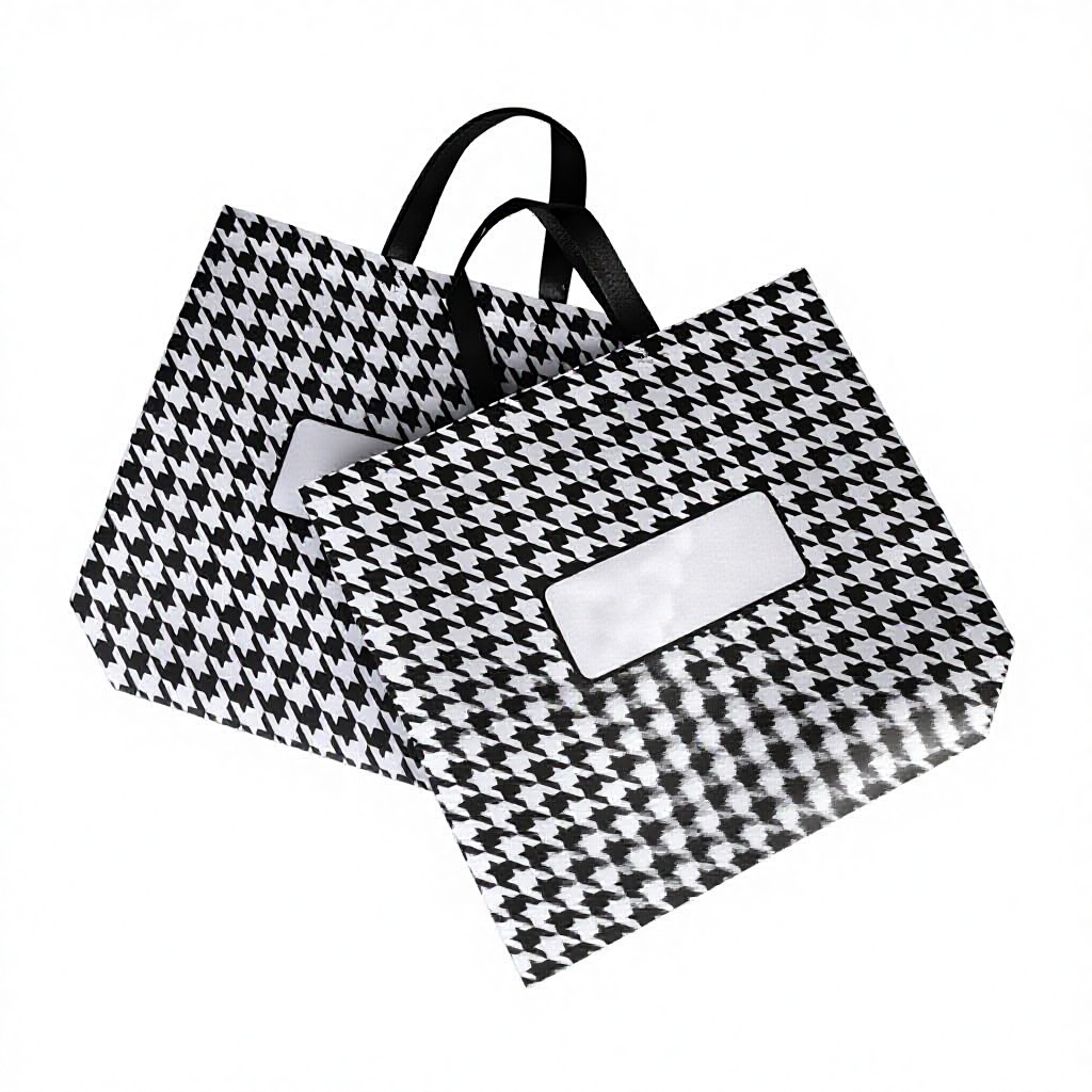 Packaging Non-woven Plaid Advertising Handbags Laminated Custom-made Bottom Side Handles Shenwo Brand Private Label Bags