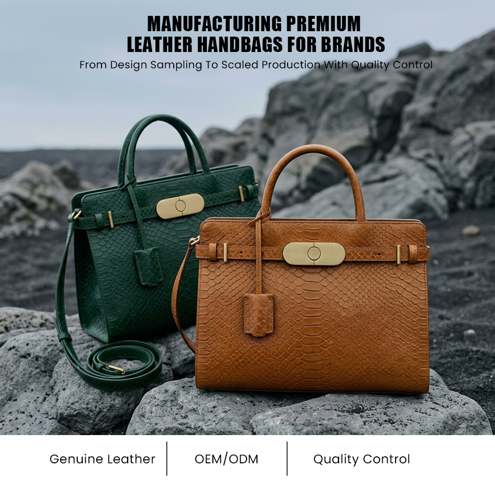 Custom Genuine Leather Bag Handbag Manufacturer OEM ODM Private Label Tote Shoulder Bag Branding Service Low MOQ Factory Direct