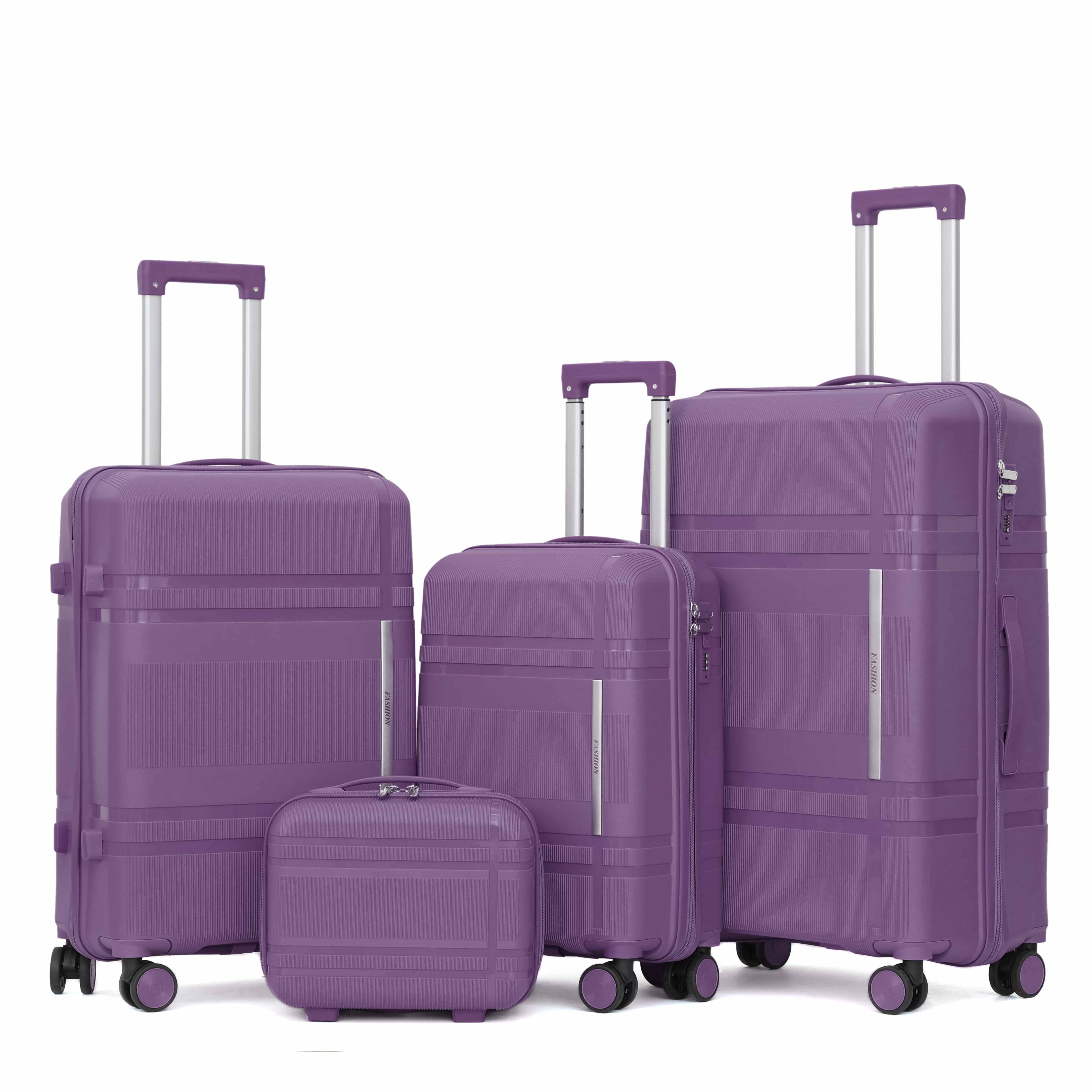 Unisex PP Luggage Sets 20'' 24'' 28'' Hard Shell Spinner 3-Piece Outdoor Travel Collection. Big Capacity Waterproof Luggage Sets