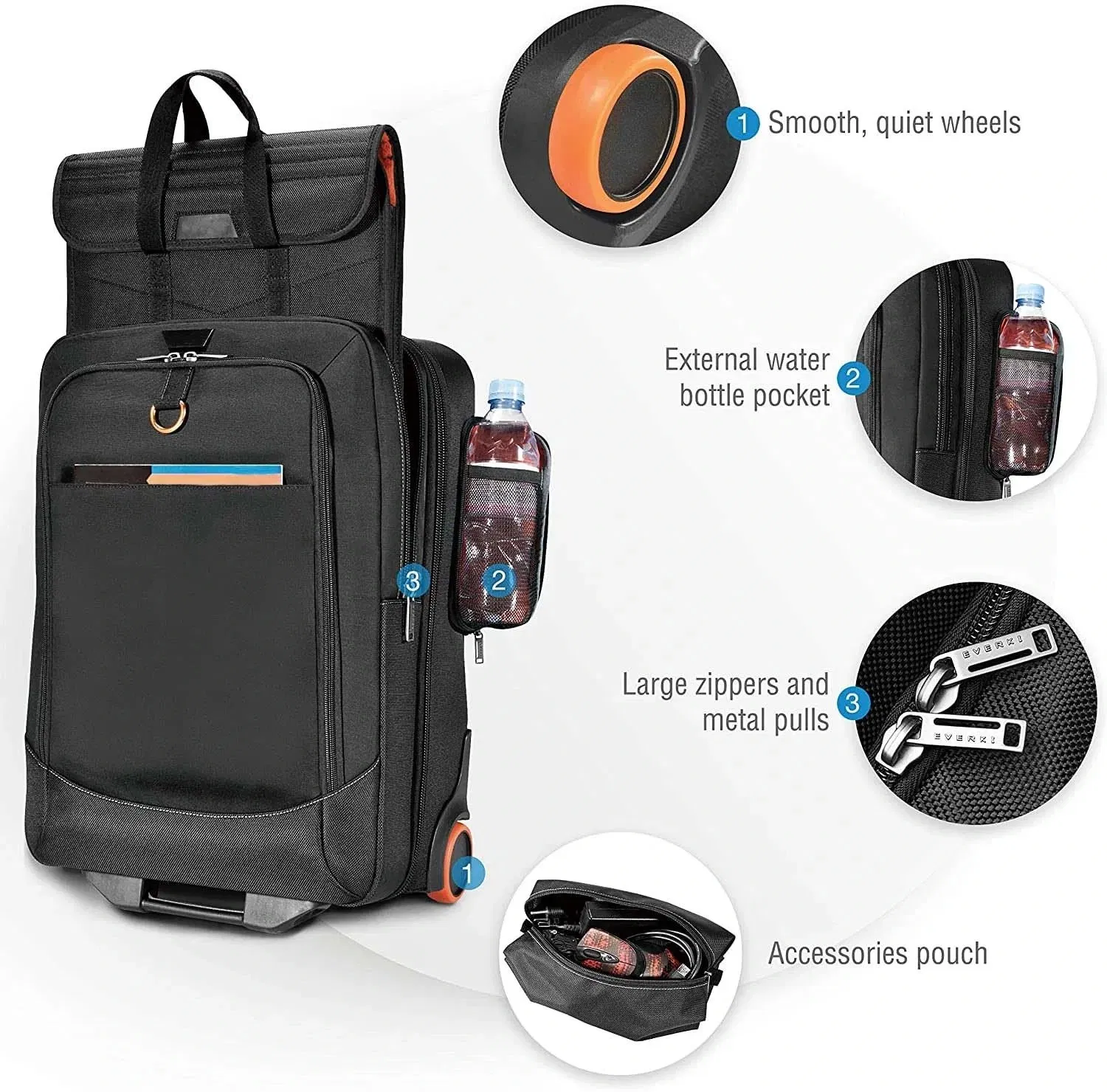 China Supplier Wheeled Carry-on 18.4-Inch Gaming or Workstation Laptop Trolley Luggage Bag for Business Professional