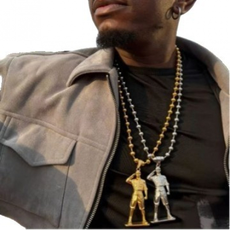 Stainless Steel Necklace Geometric Crystal Pendant Fashion Fitness Accessory Gold Titanium Steel for Buddhism