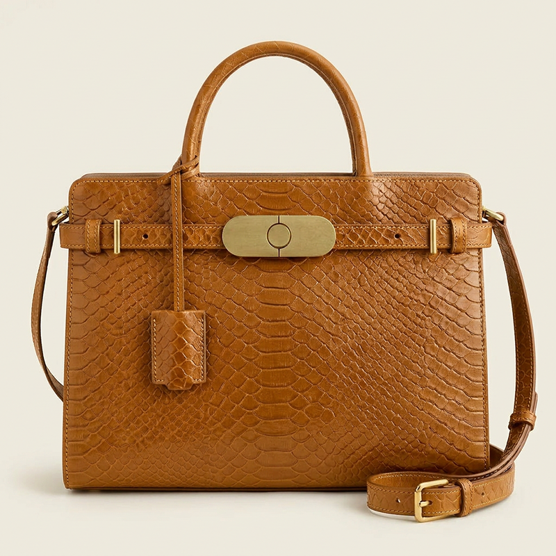 Custom Crocodile Texture Women Genuine Leather Handbag Manufacturer with Private Label ODM OEM Services Fast Sample and Low MOQ