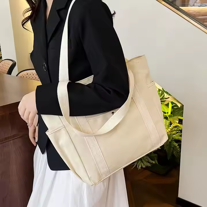 Eco-Friendly Canvas Cotton Tote Bag Customized Logo Shopping Bag with Recyclable and Durable-Wholesale Shopping Bag